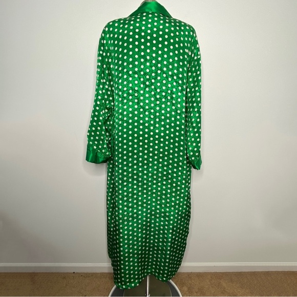 Victoria's Secret Vintage Gold Label Green Polka Dot Robe - Picture 2 of 13